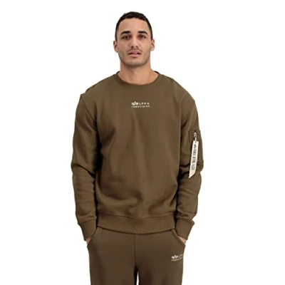 Abbildung von Alpha Industries Organics EMB Sweater Sweatshirt für Herren Organic Mud