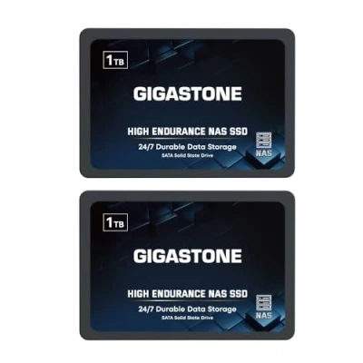 Abbildung von Gigastone NAS SSD 1TB Enterprise Festplatte (2er Pack) TLC Hohe Dauerhaltbarkeit Server für 24/7 Dauerbetrieb Systeme RAID 2,5 Zoll SATA III Internes Festkörper Laufwerk Caching