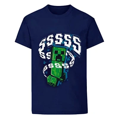 Abbildung von Henry Tiger Minecraft Creepers Tshirt print für Kinder, Größe: 146/152, Navy blue