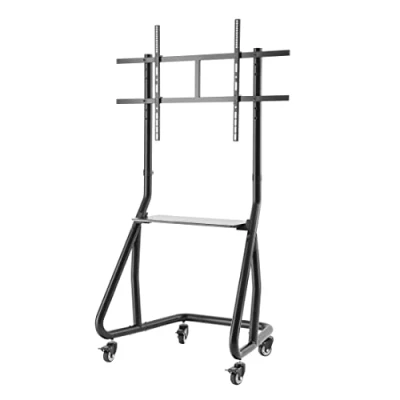Abbildung von Hama TV Wagen Trolley (fahrbarer Ständer für 49 100 Zoll, höhenverstellbar, mobile Halterung mit feststellbaren Rollen, HiFi Regal, VESA kompatibler Bodenständer rollbar) schwarz