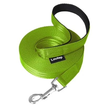 Abbildung von Loutep Trainingsleine für Hunde, 3 m, 5 10 15 20 25 30 Starkes Nylonseil, extra Lange Leine, Hundeleine mit gepolstertem Griff große, mittelgroße und kleine Welpen, Rückruf