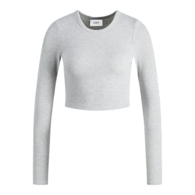 Abbildung von JJXX Feline LS Langarmshirt, Damen, Größe: Medium, Light grey melange