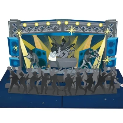 Abbildung von papercrush® Pop Up Karte Konzert Rockige 3D Geburtstagskarte für Männer, Geschenkverpackung Konzertkarten oder Konzertgutschein, Gutscheinkarte Geldgeschenk Festival Konzertbesuch
