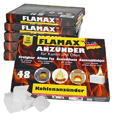 Abbildung von 288x / 576x 1152x Anzündwürfel Kaminanzünder Kohleanzünder Anzünder Würfel Grillanzünder Ofenanzünder Ofen Kohlenanzünder Anzündwolle Anmachwürfel Flamax, Anzahl :6 Pakete = 288