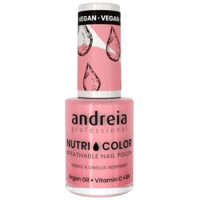 Abbildung von Andreia Professional NutriColor Atmungsaktiver Nagellack Veganer und Tierversuchsfreier Nagelkunst mit langanhaltendem Glanz Finish Farbe NC29 Zuckerwatte Rosa 10.5ml