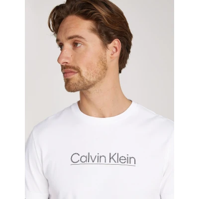 Abbildung von Calvin Klein Raised LINE LOGO Tshirt print, Herren, Größe: 3XL, Bright white