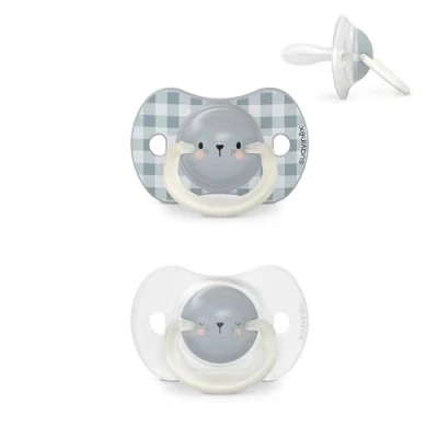 Abbildung von Suavinex, Night&amp;Day Schnuller für Babys von 6 18 Monaten, Leuchtend im Dunkeln Babyschnuller, mit Physiologischem Sauger SX Pro aus Silikon, Symmetrisch, Superweich und Flexibel, Blaue, 2er Pack