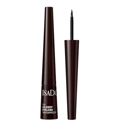 Abbildung von IsaDora Eyeliner Wasserfest Schwarz Liquid Lidstrich Stift mit Wet Look Finish Leichtes Auftragen (Brown)