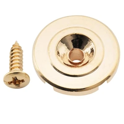 Abbildung von Musiclily Pro Stahl Vintage Rund Saitenniederhalter Bass String Guide für Jazz Bass/Precision E Bass, Gold