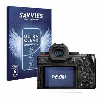 Abbildung von Savvies 6 Stück Schutzfolie für Panasonic Lumix DC G9 II Displayschutz Folie Ultra Transparent