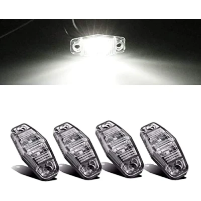 Abbildung von Seitenmarkierungsleuchten, 10 Stück 2LED Auto Markierungsleuchten Autoseiten Kontrollleuchten 12V 24V Vordere Seitenleuchte Positionsleuchten für LKW (Weiß)
