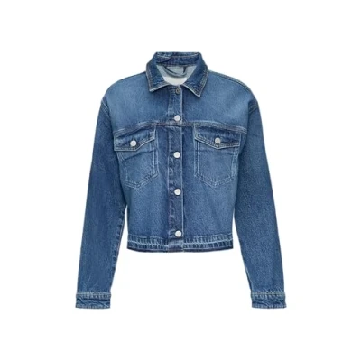 Abbildung von s.Oliver Oversized Jeansjacke mit offenem Saum 360 Denim blau 40