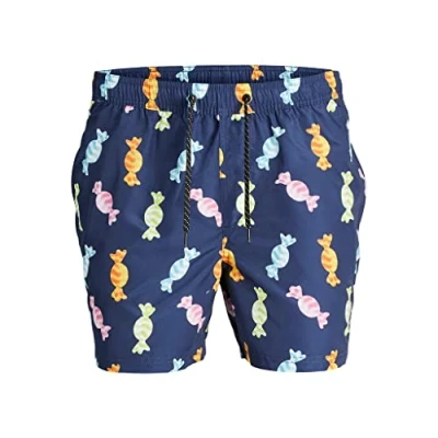 Abbildung von JACK &amp; JONES Men&#039;s JPSTFIJI JJSWIM FUNNY Badeshorts, Navy Blazer, L