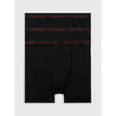 Abbildung von Calvin Klein Underwear 3 PACK Stretch Wicking Panties Black w pompian red logos, Herren, Größe: Small, logos
