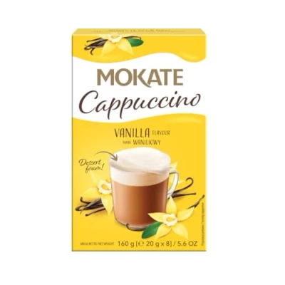 Abbildung von MOKATE® Cappuccino Chocolate 160g Geschmack: Vanille Instantkaffee Kaffeegetränk Samtig und Aromatisch Cremiger Getränk Kaffee Getränkepulver aus löslichem Bohnenkaffee