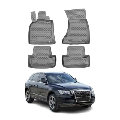 Abbildung von OMAC 1108444G Fußmattensatz Gummi, TPE (thermoplastischer Elastomer) 4 grau AUDI: Q5