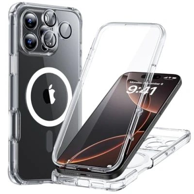 Abbildung von ESR für iPhone 16 Pro Max Hülle, Kompatibel mit MagSafe, 360 Grad Schutzhülle Stoßfest Militärnorm Magnetische Handyhülle Kameraschutz, Klar