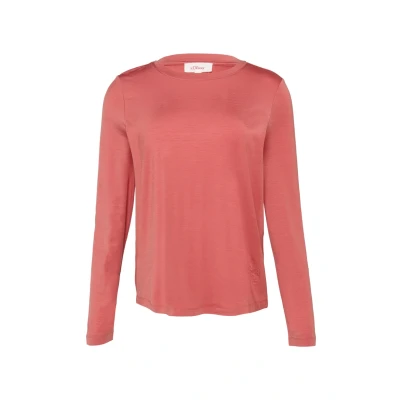 Abbildung von s.Oliver Damen 2154336 T Shirt Langarm, Orange 2070,38