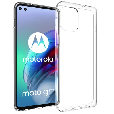 Abbildung von Motorola Moto G100 Hülle Silikon Accezz Soft Case/Backcover Handyhülle Transparent