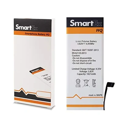Abbildung von Smartex® Li Ion Ersatz Akku/Batterie kompatibel mit iPhone 8/1821 mAh Akku ohne Ladezyklen 24 Monate Garantie