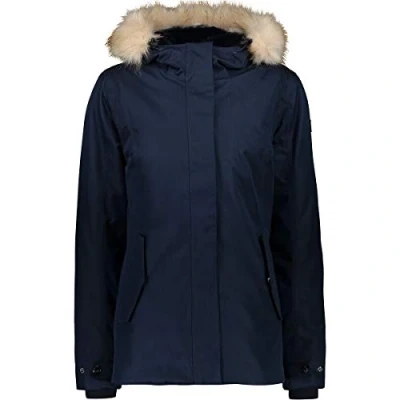 Abbildung von CMP Damenjacke mit abnehmbarer Kapuze, Schwarz Blau, D42