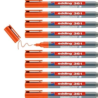 Abbildung von Edding e 361 10 Stück Marker Rundspitze, für Whiteboard 1 mm orange