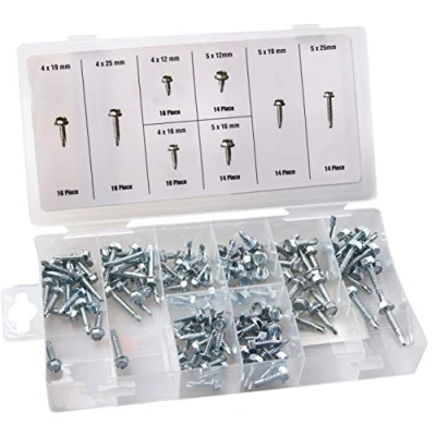 Abbildung von Benson Tools Schrauben Set Verzinkte Montageschrauben sechseckig im Sortimentskasten 120tlg., (120 St), selbstschneidendes Gewinde