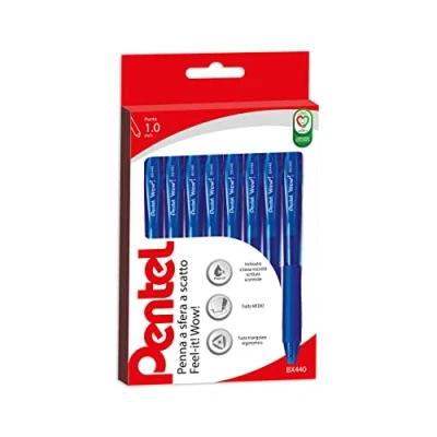 Abbildung von Pentel BX440 Feel it Wow Druckkugelschreiber 1,0 mm 8 Stück blau
