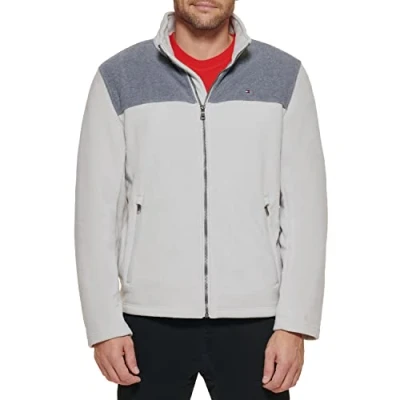 Abbildung von Tommy Hilfiger Herren Lightweight Polar Fleece Jacket Fleecejacke, Hellgrau/EIS, 3XL