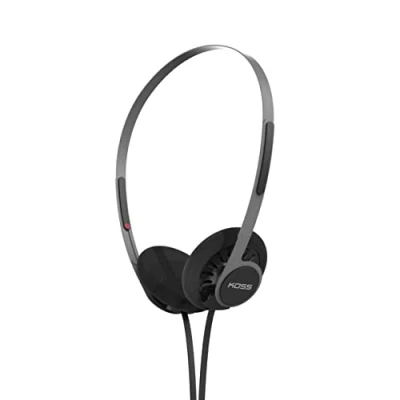 Abbildung von Koss KPH40 Utility On Ear Kopfhörer, abnehmbares austauschbares Kabelsystem, Retro Stil, ultraleichtes Design (Stealth Black)
