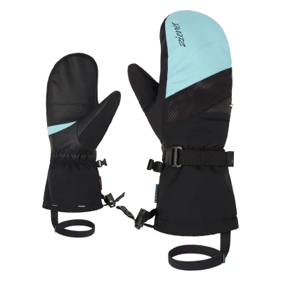 Abbildung von Ziener Damen Kalinda Ski Fäustling/Wintersport wasserdicht, Lange Stulpe, Black.River Blue, 6,5