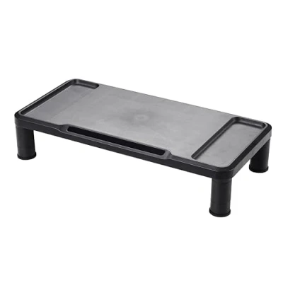Abbildung von Q Connect Monitorständer Monitor Raiser aus Kunststoff / 3 Höhenverstellbare/Monitor Stand Ständer/mit Aufbewahrungsfunktion/Tragkraft max. 15 kg/Maße: 55,5 x 26,5cm