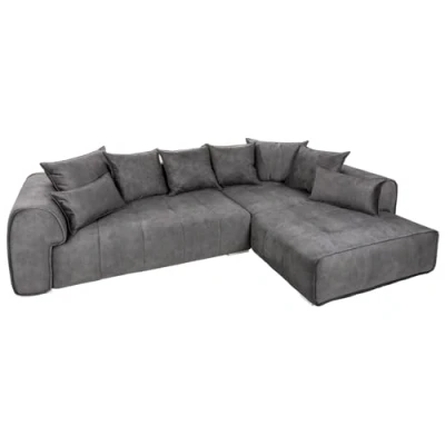 Abbildung von riess ambiente Ecksofa CLAN 320cm anthrazit, 2 Teile, Eckcouch · XXL inkl. Kissen Samt Wohnzimmer Modern Design