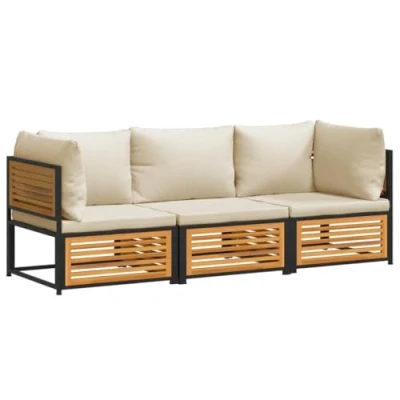 Abbildung von vidaXL Gartenlounge Set 3 tlg. Garten Lounge mit Kissen Massivholz Akazie, (1 tlg)