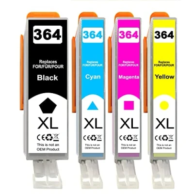 Abbildung von 4 Druckerpatronen für HP 364XL 364 Patronen Deskject 3520 3070A Photosmart 5510 5515 5520 5525 7510 7520 6510 6520 b110a b109a Officejet 4620 4622