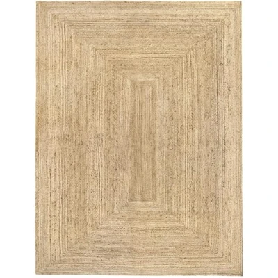 Abbildung von Hamid Jute Teppich, Alhambra Teppich Handgewebt 100% Naturfaser de Jute, Wohnzimmer, Schlafzimmer, Flurteppich, Farbe Natur (300x400cm)