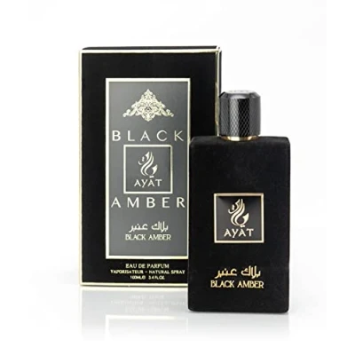 Abbildung von Ayat Perfumes Black Amber 100 ml Eau de Parfum für Damen Duft Arabian Oriental Dubai hergestellt und entworfen in den Vereinigten Arabischen Emiraten (Black Amber)