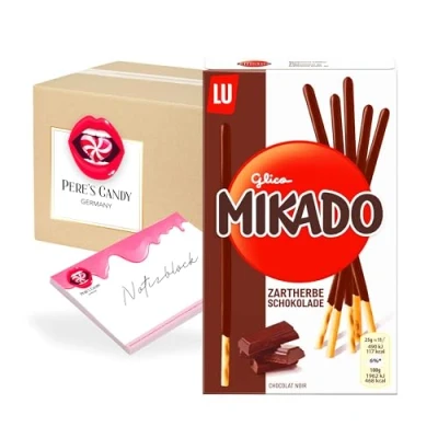 Abbildung von Mikado Zartherbe Schokolade 6 x 75g mit Geschenk von Pere&#039;s Candy