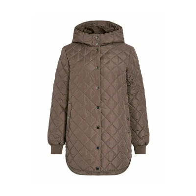 Abbildung von VILA Vitate LS Hooded Wintermantel, Damen, Größe: 44, Dark brown