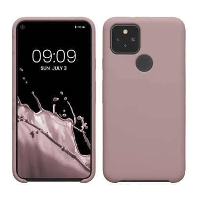 Abbildung von kwmobile Hülle kompatibel mit Google Pixel 5 Silikon Handy Case Handyhülle weiche Oberfläche kabelloses Laden Nude Lilac