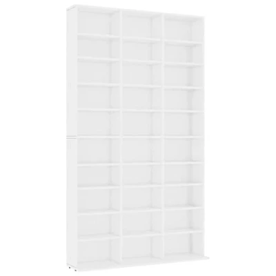 Abbildung von vidaXL CD Regal Regalwand Bücherregal Schrank DVD Aufbewahrung Medienregal Standregal Bücherschrank Weiß 102x16x177,5cm Holzwerkstoff