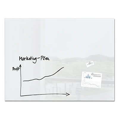 Abbildung von SIGEL GL211 Premium Glas Whiteboard 120x90 cm super weiß hochglänzend, SGS geprüft, einfache Montage, incl. 2 starke Magnete, Magnettafel für Büro &amp; Schule, Artverum