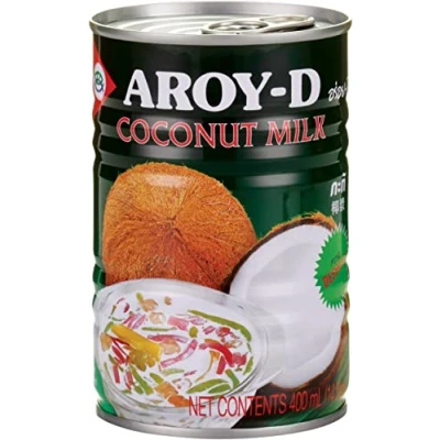 Abbildung von Aroy D Kokosnussmilch für Desserts Kokosmilch zum Kochen und Backen Ideal Desserts, Suppen, Smoothies Cocktails 8 x 400 ml