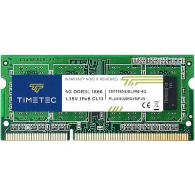 Abbildung von Timetec DDR3 1866L 4 GB Ersatz für Synology D3NS1866L 4G Non ECC Unbuffered SODIMM DDR3L 1866 MHz PC3L 14900 1,35 V Speicher RAM (kompatibel DS620slim, DS218+, DS718+, DS918+, DS418play)