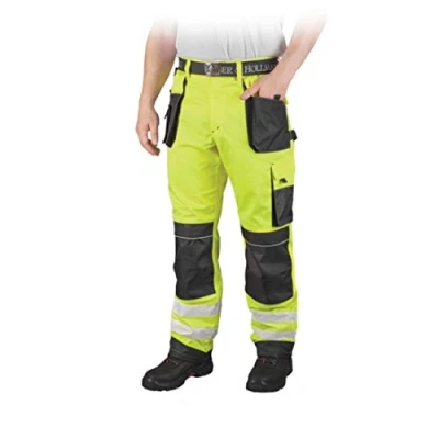 Abbildung von Warnschutzhose mit Reflektionsstreifen orange neon gelb Arbeitshose Warnschutz 58 neongelb