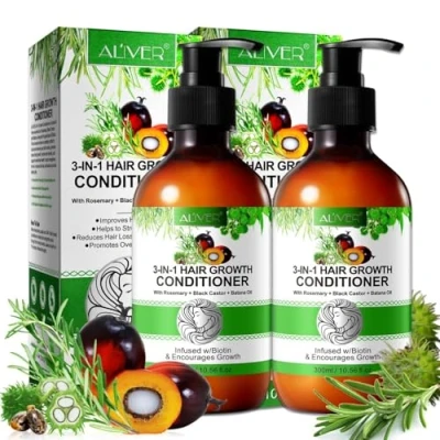Abbildung von ALIVER Haarspülung Haar Conditioner Haarpflege mit Biotin Rosmarin Rizinus Batana Öl, 2 tlg.