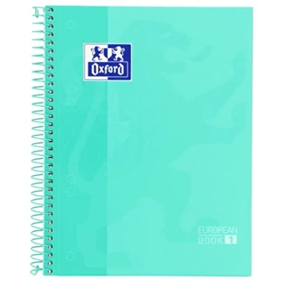 Abbildung von Oxford, Europeanbook 1 Notizbuch, A5, kariert, 5 x 5, mikroperforiertes extra harter Einband, 80 Blatt, Farbe Ice Mint