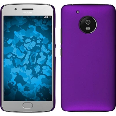 Abbildung von PhoneNatic case kompatibel mit Lenovo Moto G5 Hülle lila gummiert Hard + 2 Schutzfolien