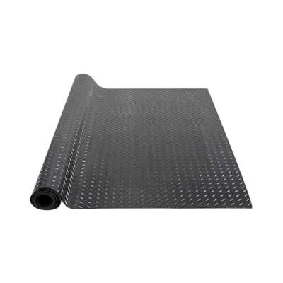 Abbildung von VEVOR Gummimatte 2465 x 1236mm Bodenmatte SBR Gummi Bodenbelag 3 mm Dicke Noppenmatte Diamant Tränenblech Antirutschmatte Gummibelag Ideal für Garagen, Lagerhallen, Fitnessstudios, Gehwege