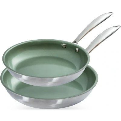 Abbildung von JUST VEGAN Pfannen Set &quot;CeraVegan&quot;, Aluminium, (Set, 2 tlg.), Pflanzliche Keramikbeschichtung, Induktion